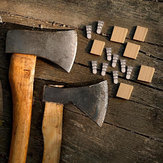 40 Pack Axe Hammer Handle Wedge Kit, 20 Wooden and 20 Corrugated Steel Wedges for Hatchet Repair
