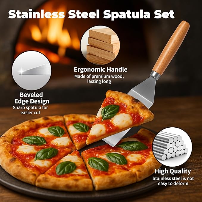 2Pcs Stainless Steel Spatula Set,Mini Serving Spatula for Kitchen Use,Metal Spatula for Cooking with Heat Resistant Handle,Metal Spatulas for kitchen use for Pancakes?갟asagna?갃rownies?갅ake and Cookie