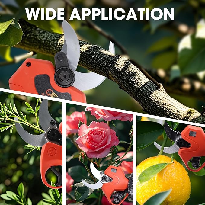 Electric Pruning Shears竊? inches (50mm) Cutting Diameter竊똂ordless Pruning Shears with LCD Display竊?pcs 3000mAh Rechargeable Lithium Battery, 2pcs Upgraded SK5 blades