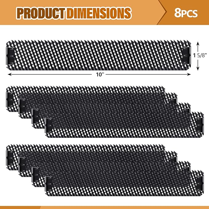 8 Pcs Flat File Replacement Blade 10" x 1-5/8" Steel Shaver Cheesegrater Rasp for Dent Repairs, Wood Fiberglass, Shaping Curved Surfaces Hand Plane Scraper