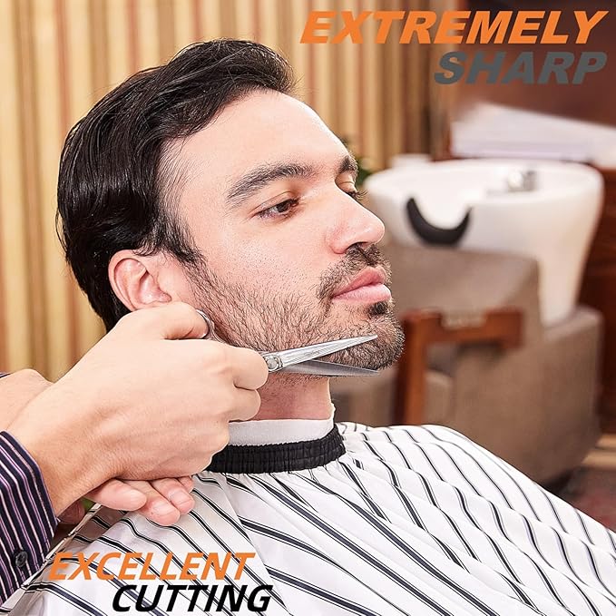 High-end Professional Extremely Very Sharp Barber Hair Cutting Scissors Hairdresser Shears For Hair 5 Inch Haircut Scissor Made Of Stainless Steel Alloy For Hairdressing Salon and Home Use