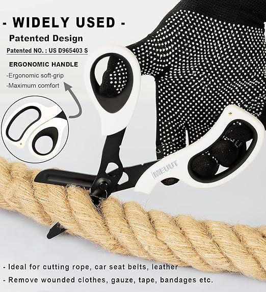 MEUUT 8 inches All Purpose Scissors Multipurpose Heavy Duty Shears, Forged Stainless Steel Utility Scissors Industrial Shears Kitchen Scissors for Household, outdoors, EMT