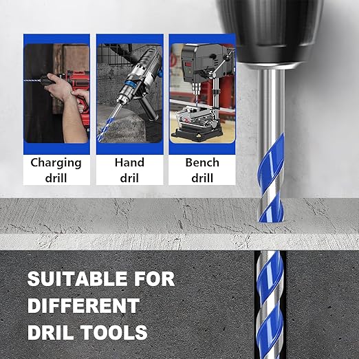 5 Pack 1/8 inch Masonry Drill Bit Set,Concrete Drill Bit Set with Hex Shank,Carbide Tip Drill Bits for Concrete, Cement, Tile,Brick, Plastic and Ceramic (1/8"竊? Pcs竊?