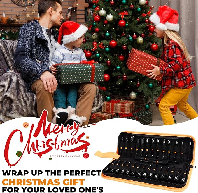 MulWark 29 Piece Magnetic Nut Driver Set, Impact drill socket adapter, SAE, and Metric Nut Driver Set Includes Magnetic Bit Holder, Quick Release Extension with Storage Bag ??Christmas Gift