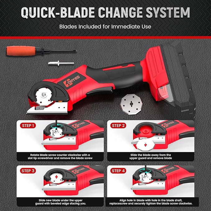 Cordless Electric Scissors Fit for Milwaukee 18v Battery 440RPM Fabric Cutter For Cardboard Carpet Plastic(Battery not included, Added replacement blade)