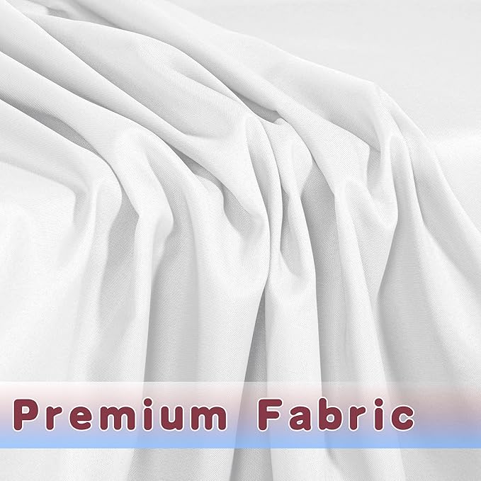 HolidayIdeas 2 Pack Fitted Tableclothes - 60 x 30 Inch - White Rectangle Tablecloths for 5 Foot Tables, Fabric Table Cover Protector for Parties, Holiday Dinner, Wedding, Trade Show