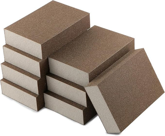8Pcs 220 Grit Sanding Blocks, Jamiikury Sanding Sponge Washable and Reusable, Wet Dry Sandpaper Sponge for Wood Metal FurniturePaint and Drywall