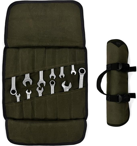 Under NY Sky Tool Roll Organizer, Heavy-Duty Wrench Bag, Portable Hand Tool Pouch for Mechanics, Electricians, and Hand Tools