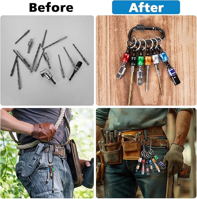 3 Set Bit Holders 1/4 inch Hex Shank Screwdriver Bits Holder Extension Bar Keychain Screw Adapter Drill Change Hand-held Screwdrivers Drill Bits Holder Portable Tools & Home Improvement Gift