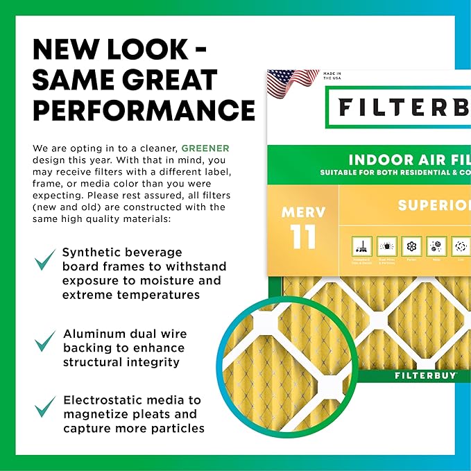 Filterbuy 24x30x4 Air Filter MERV 11 Superior Pet & Allergy Defense (4-Pack), Electrostatic Pleated HVAC AC Furnace Filters Replacement, Made in USA (Actual Size: 23.50 x 29.50 x 3.63)