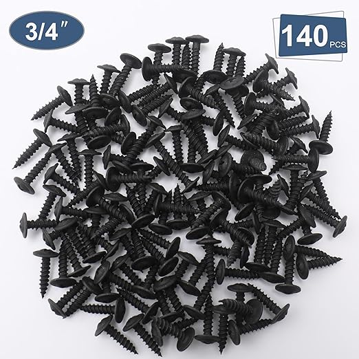 140pcs #8 횞 3/4??Modified Truss Head Wood Screws, Phillips Drive, Black Wood Screws, Screws with Screwdriver Bit