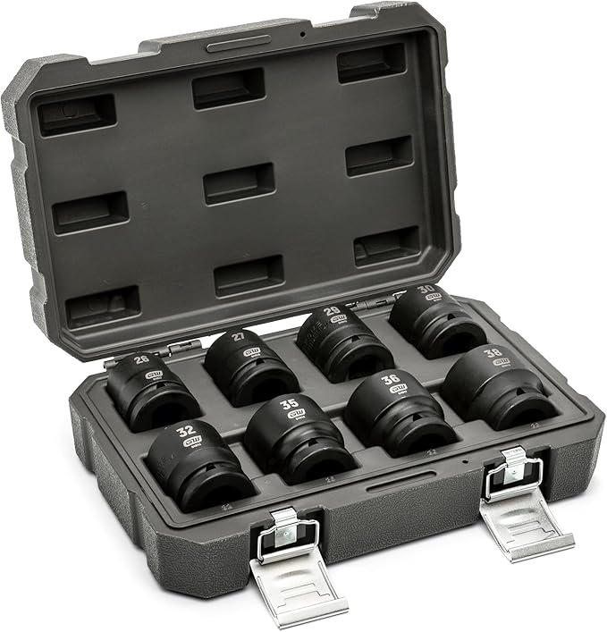 GEARWRENCH 8 Piece 3/4" Drive 6 Point Metric Impact Socket Set | 26mm - 38mm | 84030