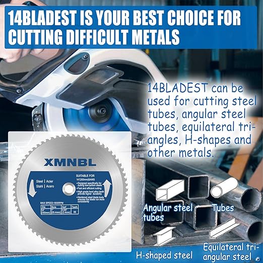14 Inch Metal Steel Cutting Saw Blade,Replacement for Evolution 14 Inch Chop Saw Blade for Evolution S14CPS,S15CPS,S355MCS,S355CPS,S380CPS|Metal Cutting Saw,66Teeth Mild Steel Cermet Blade（2PC