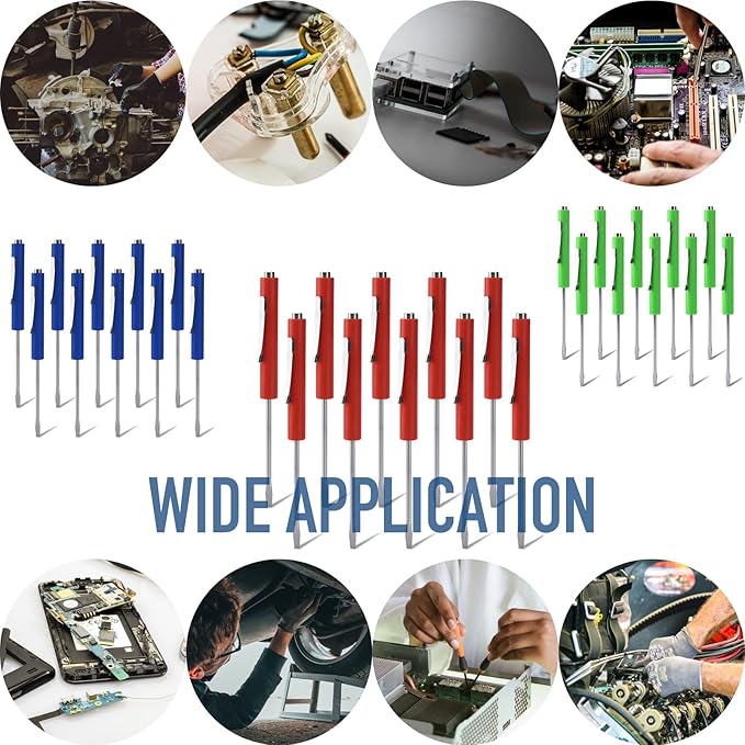 Pocket Screwdriver with Magnet 10PCS Mini Magnetic Pocket Flathead Screwdriver with Clips ?밪lotted Screwdriver Set for Automotive Technicians, Mechanicians, Electricians ??Blue