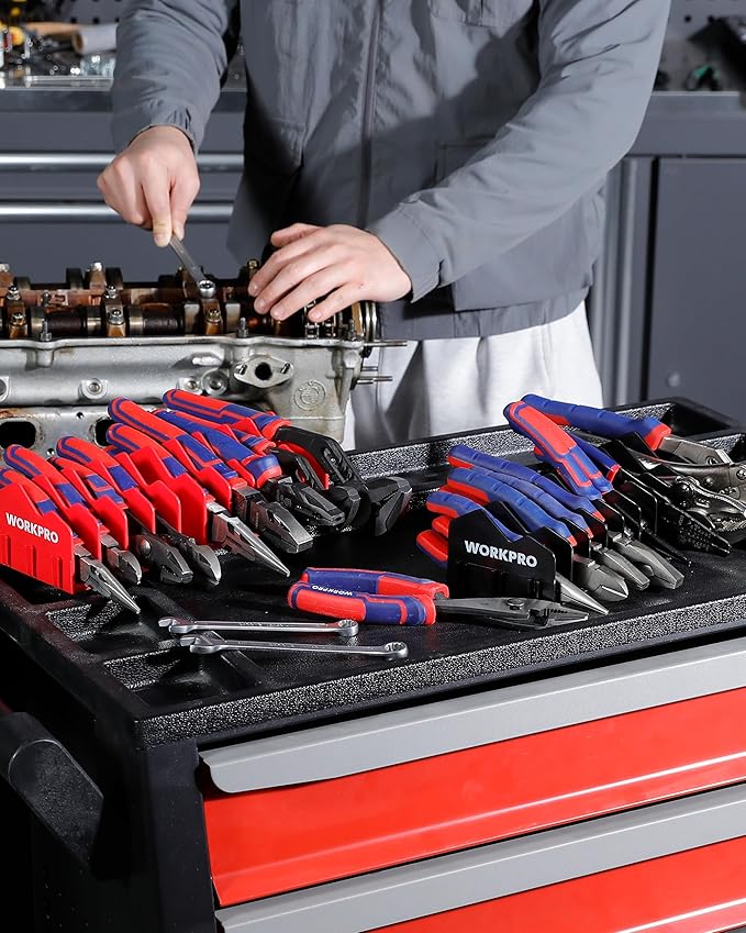 WORKPRO 2-Pack Plier Organizer Rack, Pliers Holder and Cutter Organizers with Non-Slip Rubber Base, 20-Slot Tool Box Organizer, Tool Drawer Organizer, Tool Storage, Plier Rack (Pliers Not Included)