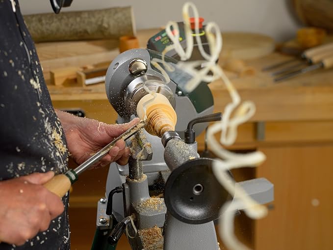 Record Power Coronet Herald Wood Lathe ??Professional Benchtop Lathe with Swivel Head, 1 HP Motor, Variable Speed 95??890 RPM, 1-1/4" Spindle Thread, Compact Design with Heavy-Duty Build