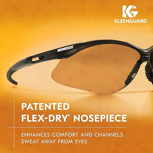 KleenGuard??V30 Nemesis??Safety Glasses (25676), Clear Lenses, Black Frame, Unisex Eyewear for Men and Women (12 Pairs/Case)