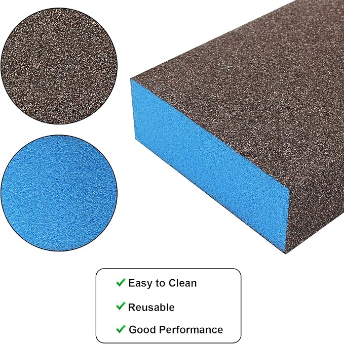 12Pcs Coarse Sanding Sponge 80 Grit, Wet Dry Sanding Block Sanding Sponge Metal Sandpaper Blocks for Drywall Wood Plastic Metal Furniture