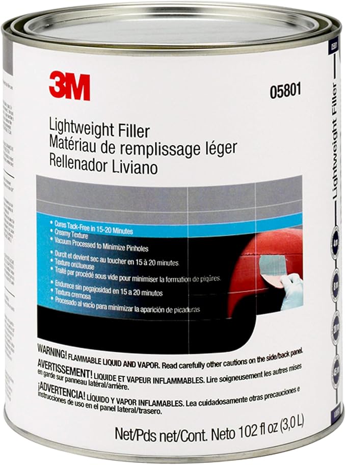 3M Lightweight Body Filler, 05801, 1 gal , White