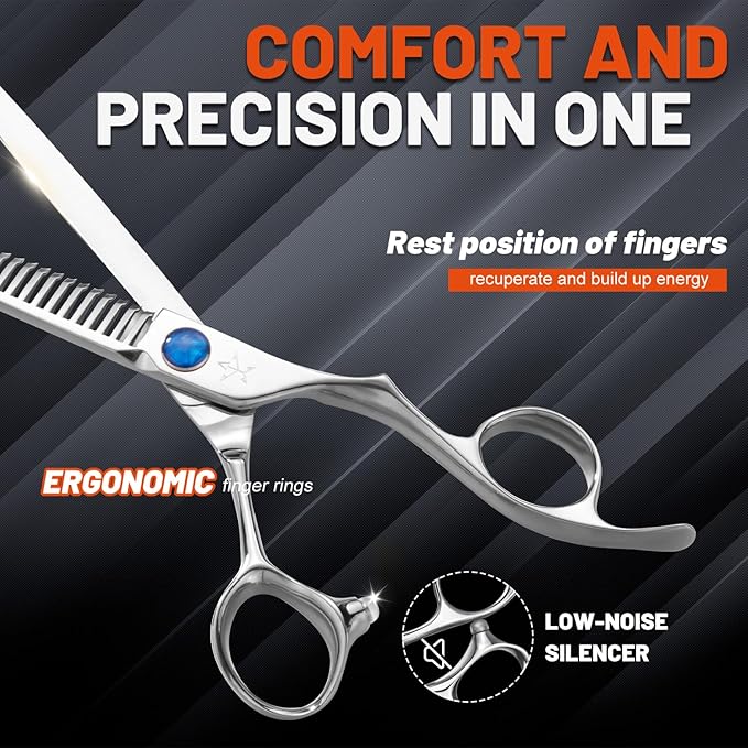 High-end Professional Hair Cut Thinning Scissors Hair Cutting Teeth Shears Barber Hairdressing Texturizing Scissor Extremely Very Sharp 6.6 Inch Dynamic Stainless Steel Alloy For Men Women