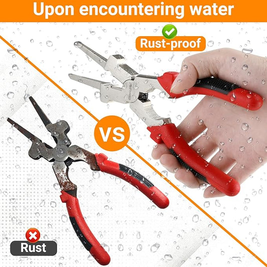 8" MIG Welding Pliers with Nickel-Plated Rust-Resistant Finish High-Carbon Steel Tool with Insulated Handle for Welding, Electrical, Mechanical & Home Use