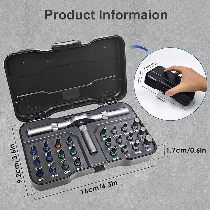2026 upgraded 24 in 1 Magnetic Ratchet Screwdriver Set, Magnetic DIY Multi Bit Ratcheting Screwdriver Set, Removable Self-Assembly Portable Repair Tool gadgets kit for Furniture Computer Bicycle
