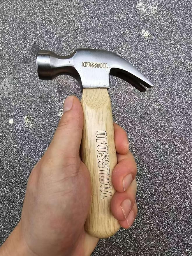 Claw Hammer Small Mallet Hammer with Wood Handle and Alloy Steel Head, 11 OZ Mini Hammer for Woodworking & DIY