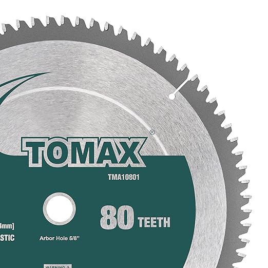 TOMAX 10-Inch 80 Tooth TCG Aluminum and Non-Ferrous Metal Saw Blade with 5/8-Inch Arbor