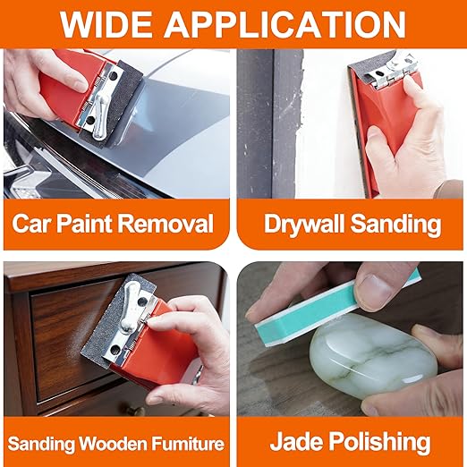 Wet & Dry Sandpaper Set, 42 Sheets of 120 to 3000 grit Sandpaper with Sanding Block Sander,for Wood Furniture Finishing Metal Automotive Sanding Polishing