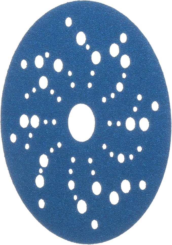 3M Hookit Blue Abrasive Discs 36157, Multi-Hole, 5 in, 80+ Grade, Pack of 50, Virtually Dust-Free, for Auto Sanding, Body Repair, Featheredging, Primer Sanding, Paint Preparation, E-Coat Sanding