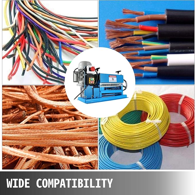 VEVOR Wire Stripping Machine 0.06-1.5 inch,Wire Stripper Machine 11 Channels 10 Blades, Automatic Wire Stripping Tool with Manual Hand Cranked Industrial for Recycling Copper Wire Stripper