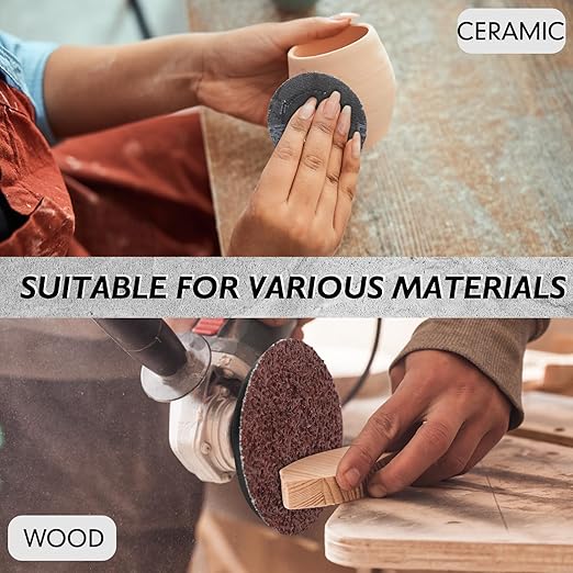300 Pcs 2 Inch Sanding Discs 36 Grit Roll Lock Die Grinder Sanding Disc Quick Change Disc Accessories for Surface Prep Strip Grind Polish Finish Burr Rust Paint Removal