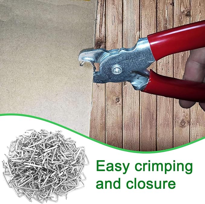 1000Pcs 3/4" Galvanized Hog Rings Assortment Kit, Professional Hog Rings Installation Kit for Bungee Shock, Cords, Animal Pet Cages
