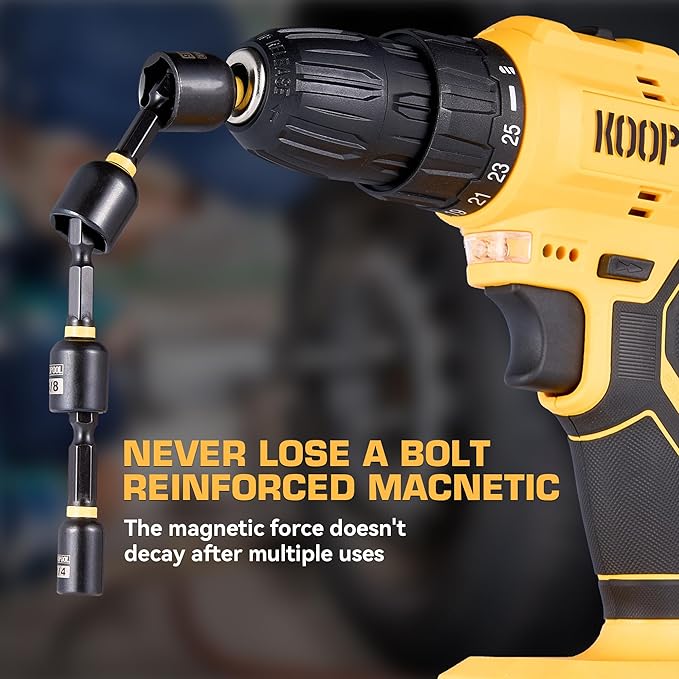 Magnetic Impact Nut Driver Set, Metric & SAE Driver Bit Set with Socket Adapters, Bit Holder, Wing Nut Driver, Universal Sockets, Quick Release Extension, Power Bits