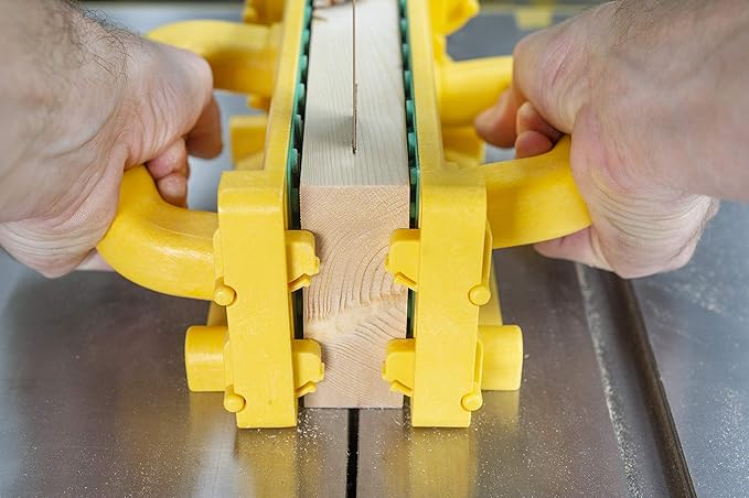 MICROJIG GRR-RIP-BLOCK Smart Push Block for Routers, Jointers, Band and Table Saws, Woodworking Tool, Extreme Grip, GB-1, Yellow/Green