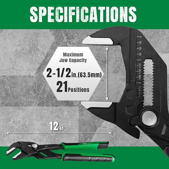 SK 12-Inch Pliers Wrench, Premium CR-V Construction, Smooth Parallel Jaws with Comfortable Grips