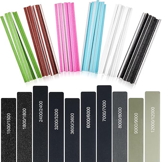 Honoson 70 Pcs Sanding Sticks Polishing Sticks Fine Sanding Twig Coded Abrasive Sand Twig for Plastic Model Assorted Metal and Wood Sand Tool Accessory for Craft(High Grits Rating,Simple)