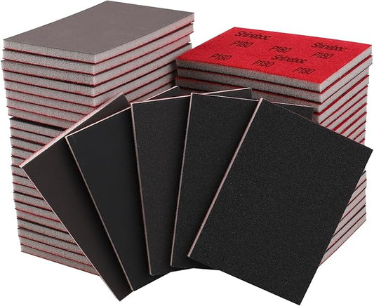 20 Pcs 3 x 4 Inch 180-3000 Grit Sanding Sponge Set, Ultra Fine Sanding Sponges Pads, Soft Foam Hand Sander Block Wet Dry Sandpaper for Model Drywall Metal Wood Furniture Polishing