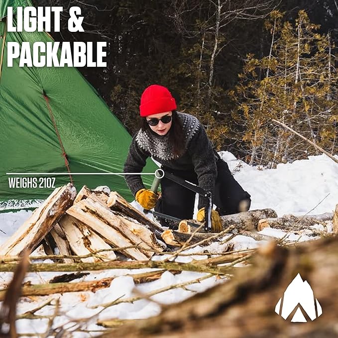 AGAWA - BOREAL24 Tripper Kit - Includes 24" Folding Saw, Nylon Carrying Case, 24" All-Purpose & 24" Aggressive Blade - For Camping, Hiking & Survival Gear (Black Frame/Green Handle)