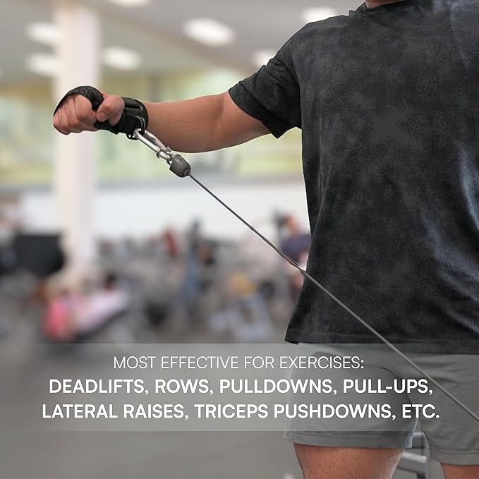 Weight Lifting Straps with D Rings for Cable Machines and Gym Wrist Straps for Weightlifting with Lifting Cuffs and Enhanced Silicone Grip for Deadlifts & Gym Training, Black