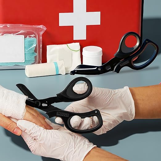 MEUUT 2 Pack Medical Scissors Trauma Shears for Nurses -Patented Bandage Scissors with Non-Stick Blades, Surgical Grade Shears Stainless Steel EMT Scissors for All Purpose