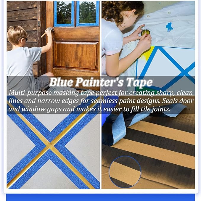 RSHuiOUXX Painter Tape Applicator with 22Yard Long Painter Tape Masking Tape Dispenser for Trim Window Door Home Decoration