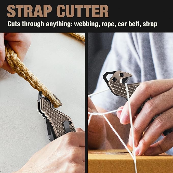 GOOD WORKER Legal Pocket Knife with 2.95??Serrated Blade, Glass Breaker, Seat Belt Cutter - EDC Sharp Folding Knives with Portable Clip - Small Tool for Tactical Camping Survival Hiking - Gifts for Men, Women