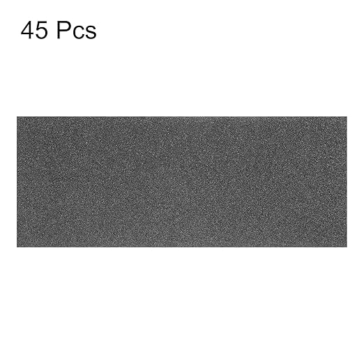 HARFINGTON 45pcs Sandpaper 120 Grit 9 x 3.6 Inch Waterproof Backing Silicon Carbide Abrasive Wet Dry Sanding Sheets for Wood Finishing, Metal Sanding, Automotive Polishing