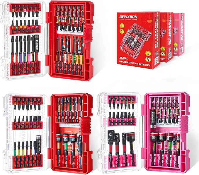 113Pcs Impact Screwdriver Bits Set, Magnetic S2 Steel 1??2?쒺hillips/Square/Torx/Slotted/Security Torx/Hex Bits Tips,Impact Bit Holder and Nut Driver and Socket Adapter with Storage Box Case