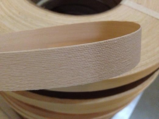 Edge Supply Red Oak 7/8 in x 50 ft Roll ??Pre-Glued Iron On Wood Veneer Tape ??Wood Veneer Edge Banding Tape with Hot Melt Adhesive, Smooth Sanded Finish Ideal for Furniture & DIY, Made in USA