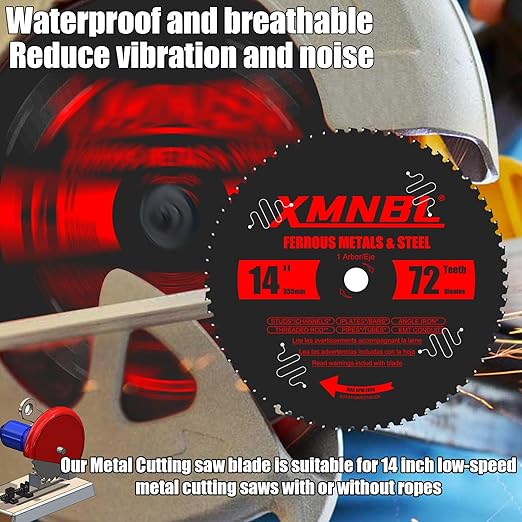 14 Inch Metal Cutting Saw Blade,Replacement for Diablo D1472CF 14" Metal Saw Blades,Compatible with Evolution Etc 14 Inch Chop Saw.72T Carbide Saw Blade.Steel Cutting Saw Blade.Longer Life 5X