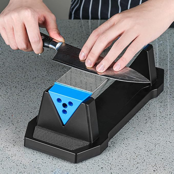 DMD Diamond Whetstone Knife Sharpener, 3-Sided Grit Coarse 150 | Medium 325 | Extra Fine 1200, Multi-Use Diamond Plate Honing Stone, Professional Sharpening Tool for Kitchen, Outdoor & Workshop