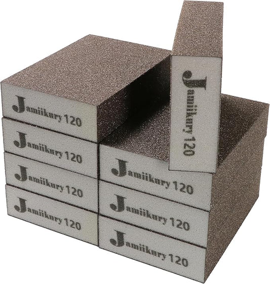 8Pcs 120 Grit Sanding Blocks, Jamiikury Fine Sanding Sponge Washable and Reusable, Wet Dry Sandpaper Sponge for Wood Metal FurniturePaint and Drywall
