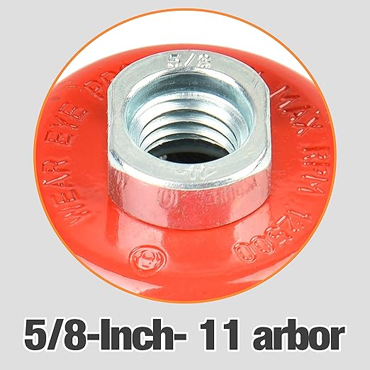 Aain 8 Piece-3 Inch Twisted Knotted Wheel Cup Brush with Heavy-Duty 5/8"-11 Threaded Arbor for Angle Grinder, Max RPM 12,500